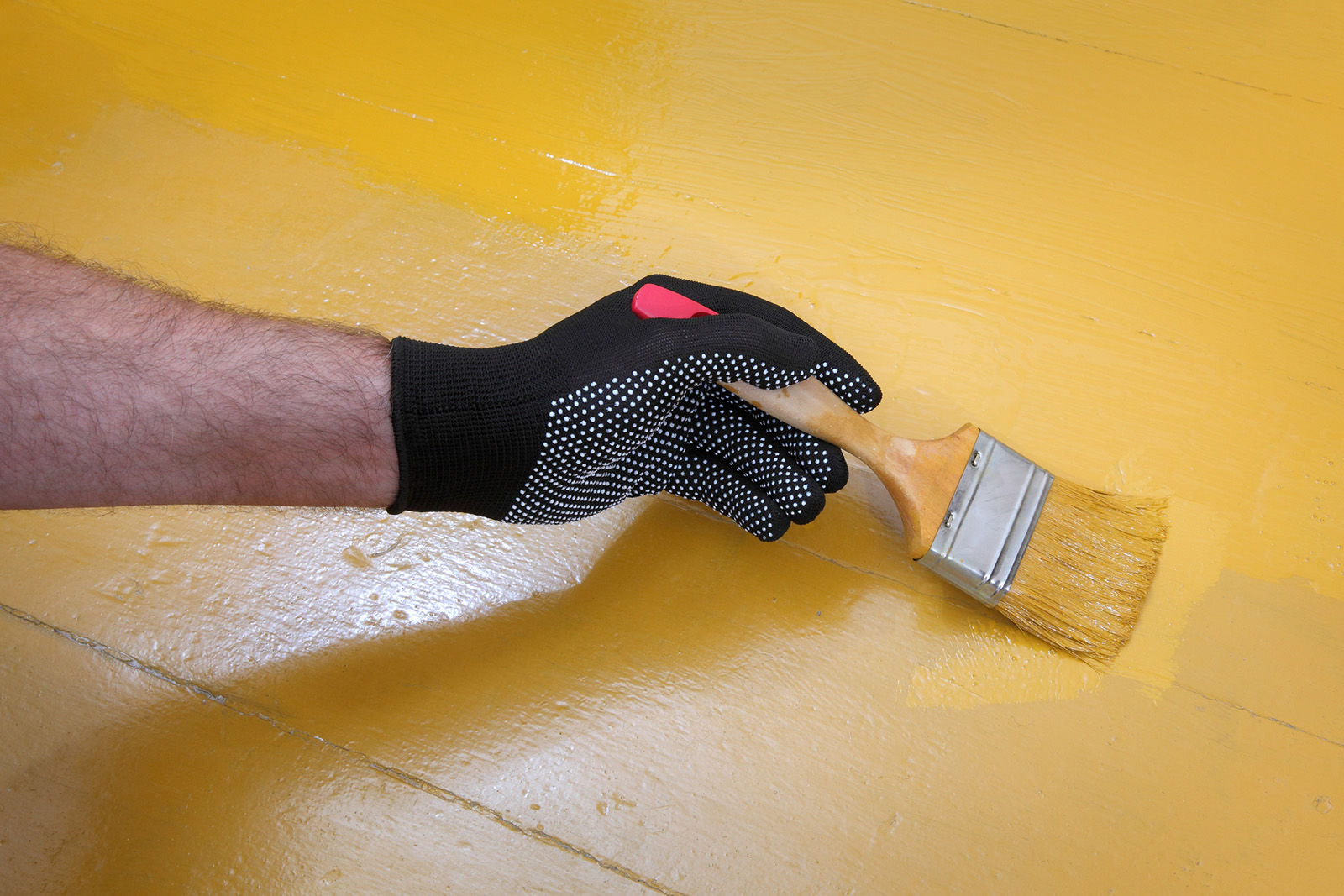 Painted floor tiles